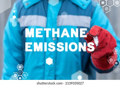 Concept Of Methane Emissions. CH4 Gas Pollution.