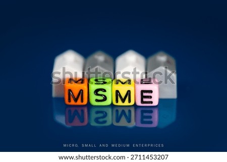 Concept of Micro, small and medium enterprises (MSME) in India created with toy objects.