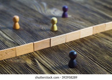 The concept of misunderstanding, a barrier in relations, denial of society. Barriers between people, prejudice. - Shutterstock ID 392958289