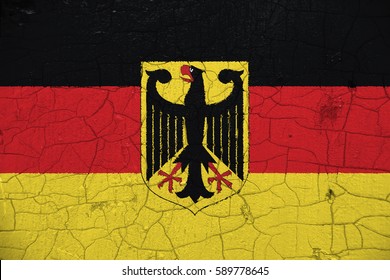 The concept of national flag on cracked wooden surface: Germany