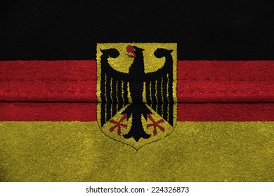 The concept of national flag on leather background: Germany
