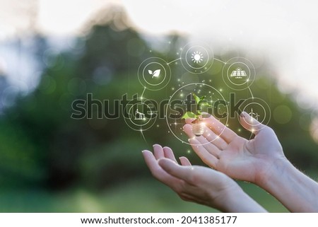 The concept of natural sources of energy in the hands of mankind.