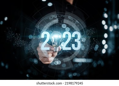 Concept of new 2023 business year with new ideas. - Shutterstock ID 2198179245