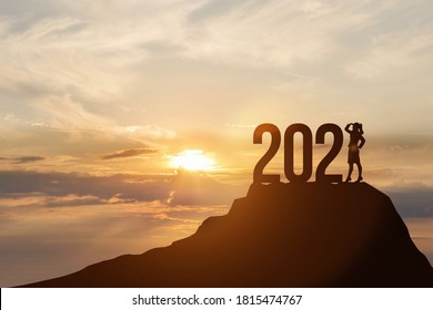 Concept of New Year 2021 and business development.