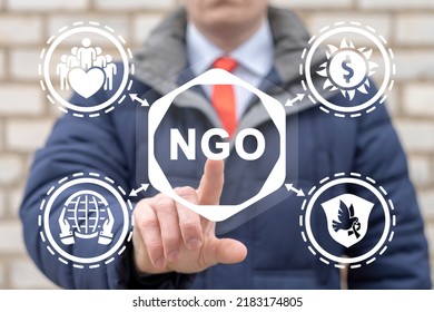 Concept Of NGO Non-Governmental Organization. Nongovernmental, Nonprofit Organizations. Charitable Foundation.