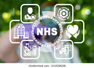 Concept Of NHS National Health Service. Medical Care Insurance Public Department.