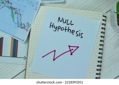 Concept of Null Hypothesis write on sticky notes isolated on Wooden Table.