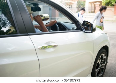 Concept on drinking and driver cause an accident  with child up front on the road - Shutterstock ID 364307993