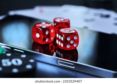 concept of online casino gamble bet red dice social media background. online casino gamble bet website dice social media background. online social media casino gamble bet dice social media background - Powered by Shutterstock