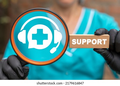 Concept Of Online Medical Support. Medicine 24 Hours Hot Line. Health Care Emergency Guidelines.