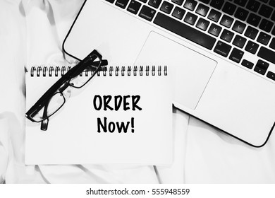 Forex Orders Images Stock Photos Vectors Shutterstock - concept order now sale message on book a spectacle laptop and notebook on bed