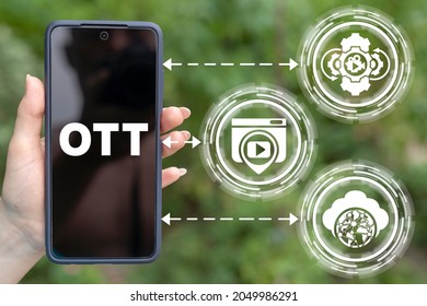 Concept Of OTT Over The Top Technology.