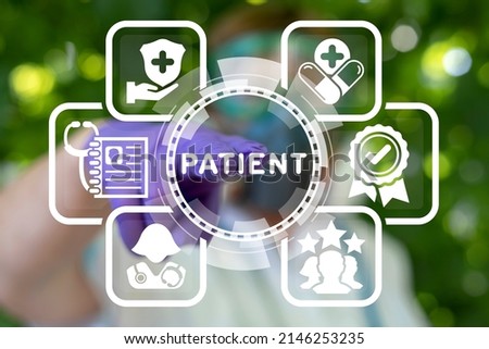Concept of patient care, safety, experience and satisfaction. Medical client centred. Medicine customer focus. Healthcare client-oriented. Foto d'archivio © 