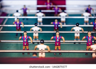 Concept Photography. A Colorful Table Football Close Up