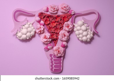 Concept polycystic ovary syndrome, PCOS. Women reproductive system.