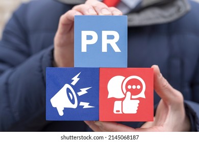 Concept of PR Public Relations. Business Marketing Strategy Campaign. - Shutterstock ID 2145068187
