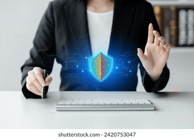 Concept of preventing access to important data, encrypting access to data, storing databases, storing data in servers for backup and loss prevention, preventing access to corporate systems.