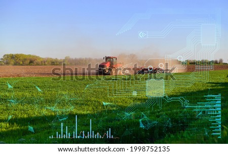 the concept of processing the cultivation of an agricultural field with automated machinery with a tractor based on artificial intelligence. 