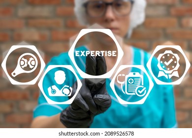 Concept Of Professional Medical Expertise. Health Care Expert Checks And Consulting The Doctors, Nurses And Gives An Of Assessment And Opinion.