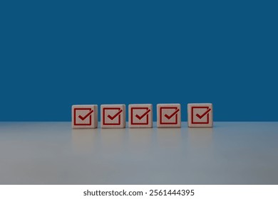 Concept of project success or progress. Check all completed tasks in the checkbox