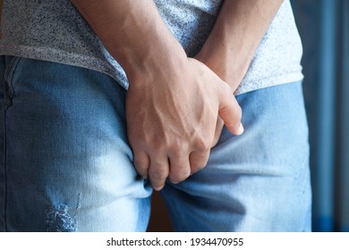 The Concept Of Prostate And Bladder Problem, Crotch Pain Of A Young Person 