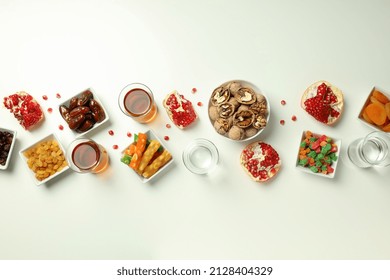 Concept Of Ramadan Kareem Food, Top View