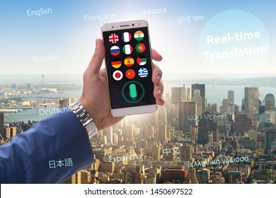 Concept Of Real Time Translation With Smartphone App