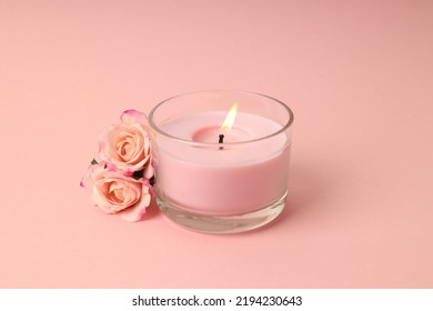 Concept Of Relaxation With Aroma Candle, Close Up