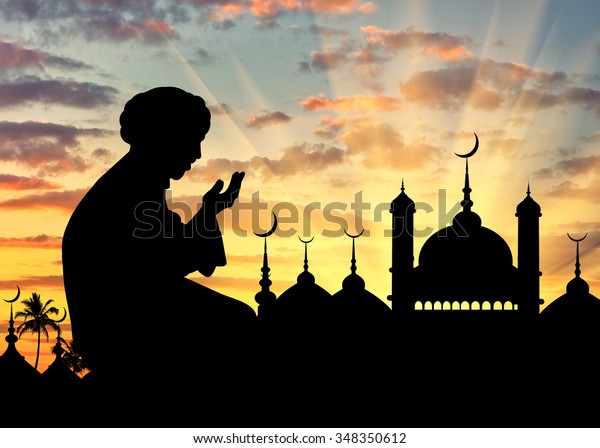 Concept Religion Islam Silhouette Man Praying Stock Photo Edit Now