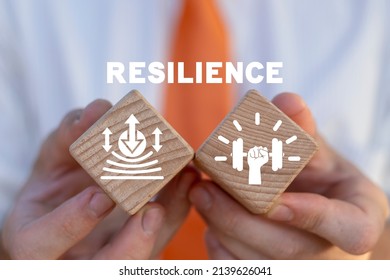Concept of resilience business. Resilient Human Strength Company.