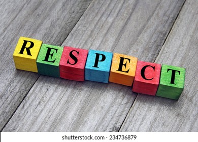 concept of respect word on colorful wooden cubes