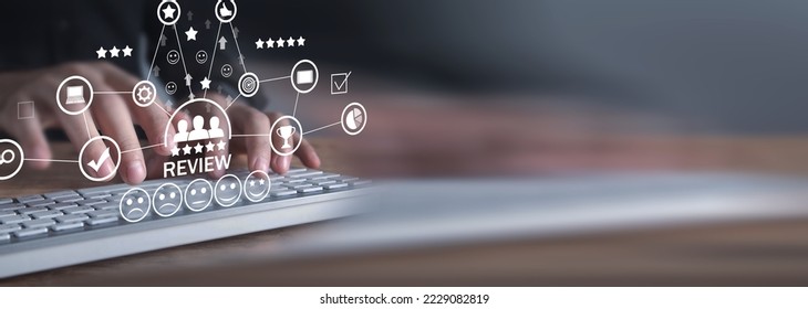 Concept of Review. Customer Satisfaction. Experience - Shutterstock ID 2229082819