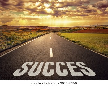 Concept Of The Road To Success And Better Future. 