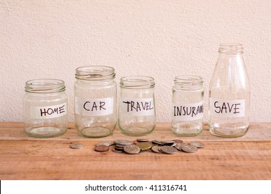 The Concept of Saving Money and Invest Growing Business , Save Money Business Earn Economic Coin System Bottle Currency Assistance  Account Economy Accountancy Jars Concept Deposit Idea Support Fund