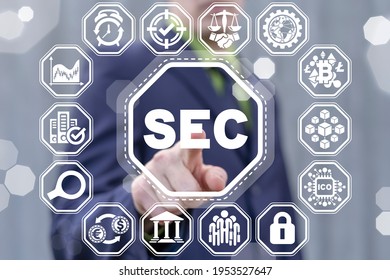 Concept Of SEC Security Exchange Committee. Independent Agency Of The United States Federal Government Securities And Exchange Commission.