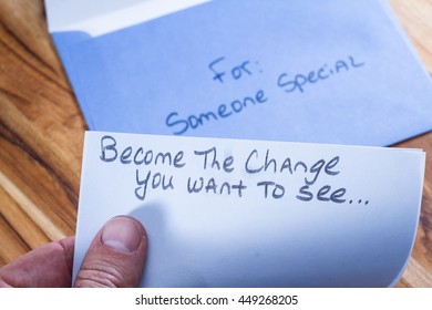 concept for a self esteem building exercise using an envelope and a empowering message