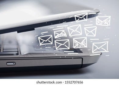 Concept of sending e-mails from your computer