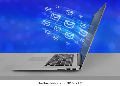 Concept of sending e-mails from your computer