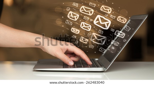 Concept Sending Emails Your Computer Stock Photo (Edit Now) 262483040