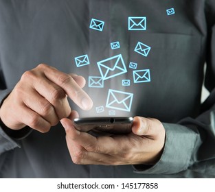 Concept of sending message wireless using smartphone