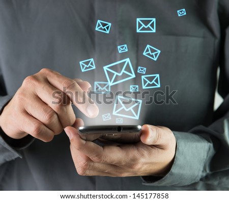 Concept of sending message wireless using smartphone