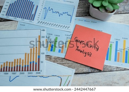 Concept of Sensitivity Analysis write on sticky notes isolated on Wooden Table.