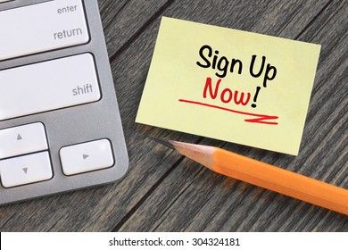 Concept Of Sign Up Now
