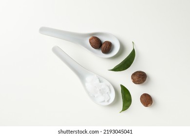 Concept of skin care cosmetics, Shea butter, top view - Shutterstock ID 2193045041