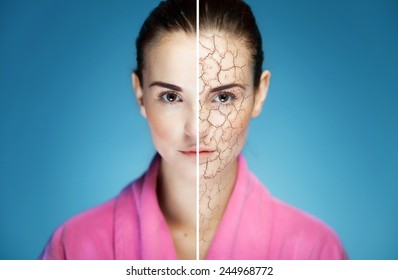 Concept Of Skincare Cosmetic Effect, Treatment Of Dry Skin