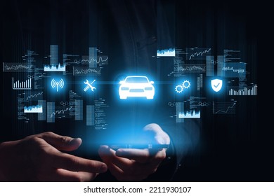 The concept of smart machine control through a smartphone and other devices with a hologram over