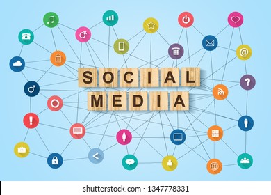 Concept Social Media Different Social Icons Stock Photo 1347778331 ...