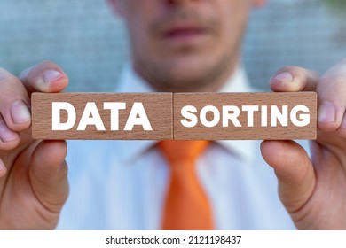 Concept Of Sorting Data. Big Data Analytics Flow With Deep Learning. Information Classification.