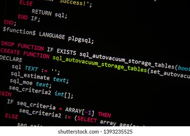 Concept Of Sql Database Code On Computer Monitor