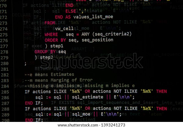 Concept Sql Database Code On Computer Stock Photo Edit Now